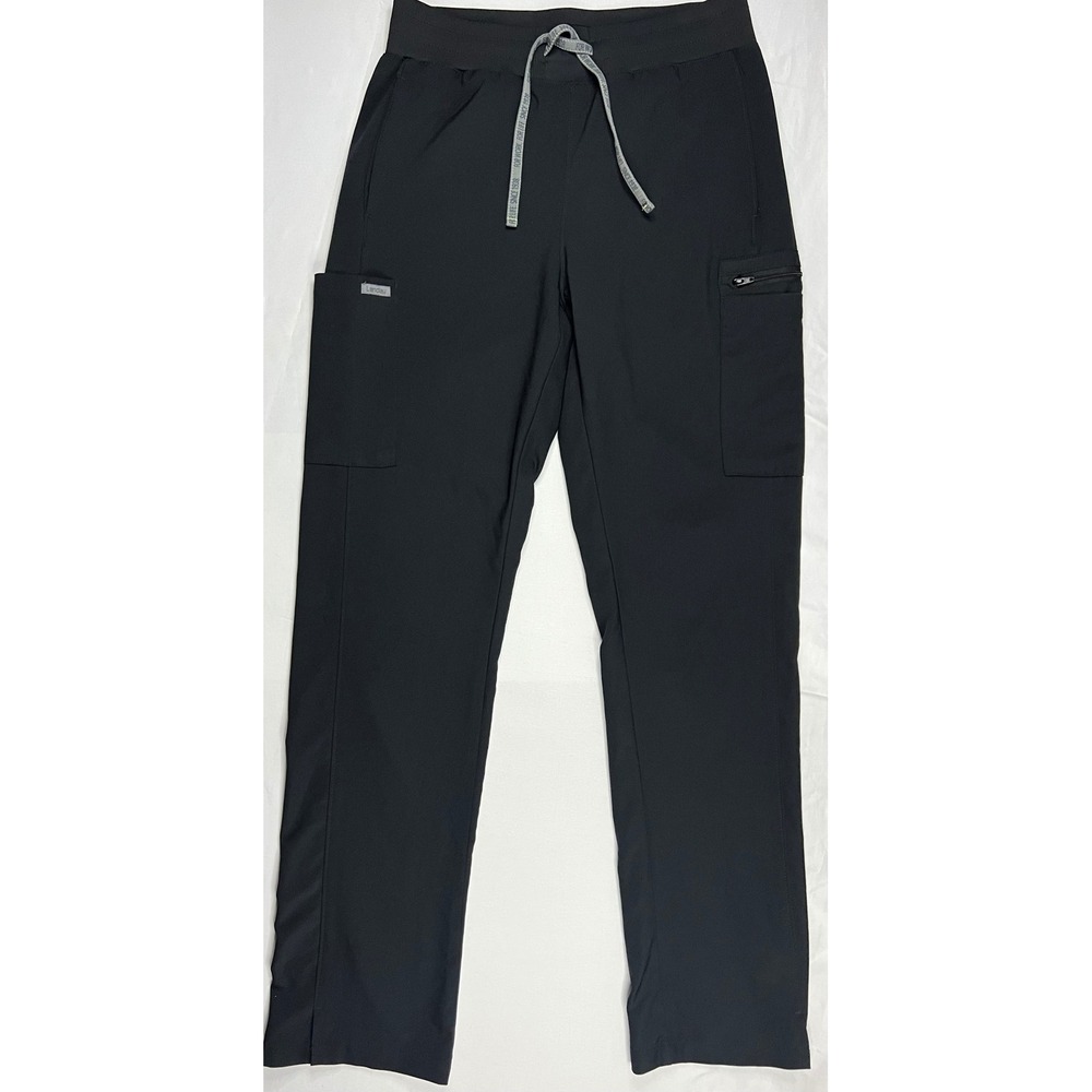 Landau ProFlex Black Cargo Scrub Pants Elastic Waist Drawstring Medical Uniform